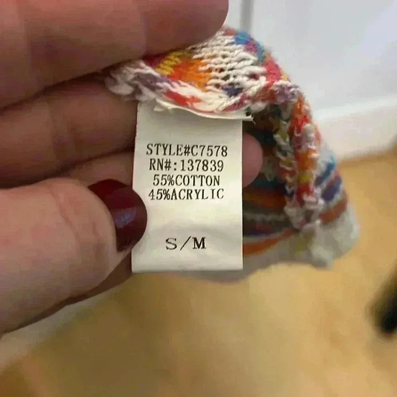 Dreamers Rainbow Bottom Short Sleeve Sweater Shrug Oversized Size S/M - Picture 5 of 5